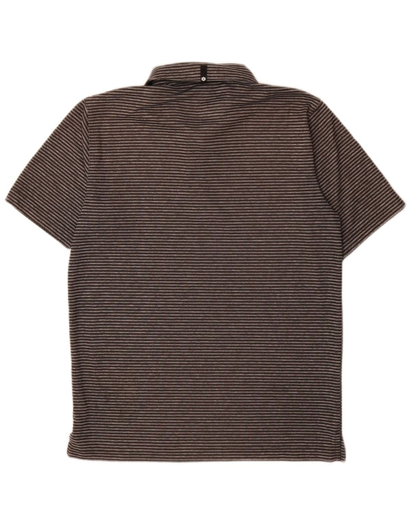 Polo Puma da uomo piccola grigia gessata in poliestere