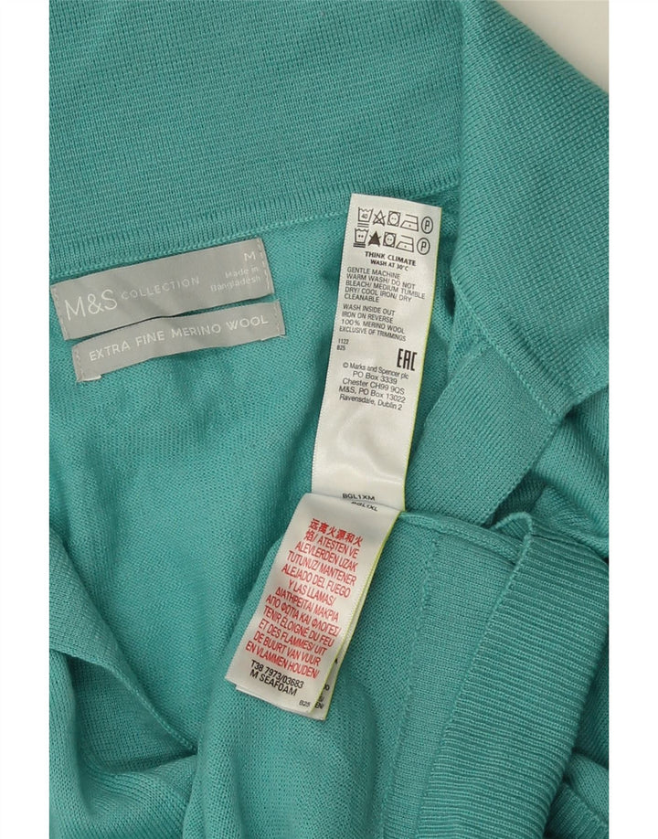 Polo da donna Marks & Spencer UK 12 Lana merino blu medio
