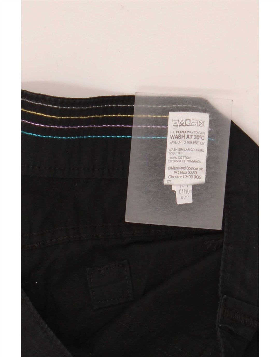 Pantaloni capri dritti da donna Marks & Spencer UK 12 medi W32 L20 neri