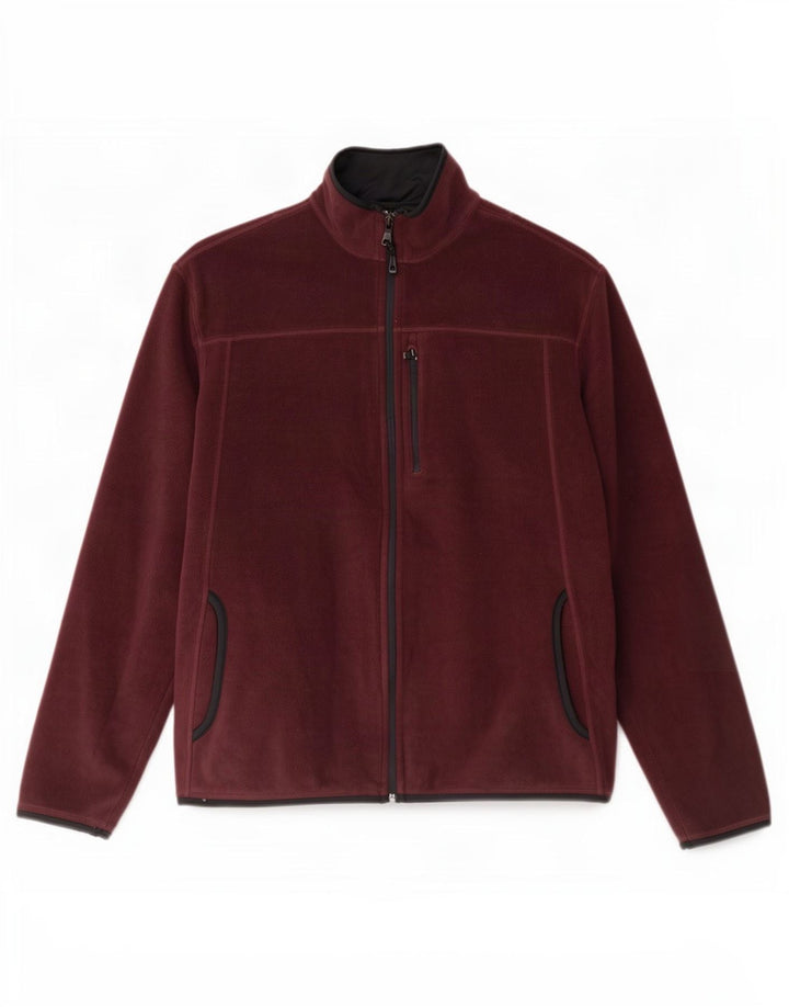 Giacca in pile da uomo Marks & Spencer UK 40 Large Bordeaux Poliestere