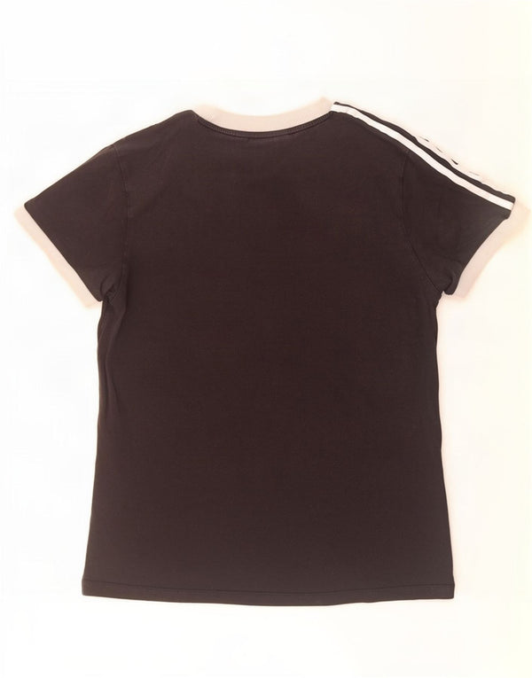 T-shirt da donna Adidas Top UK 12 Medium Black Colourblock in cotone