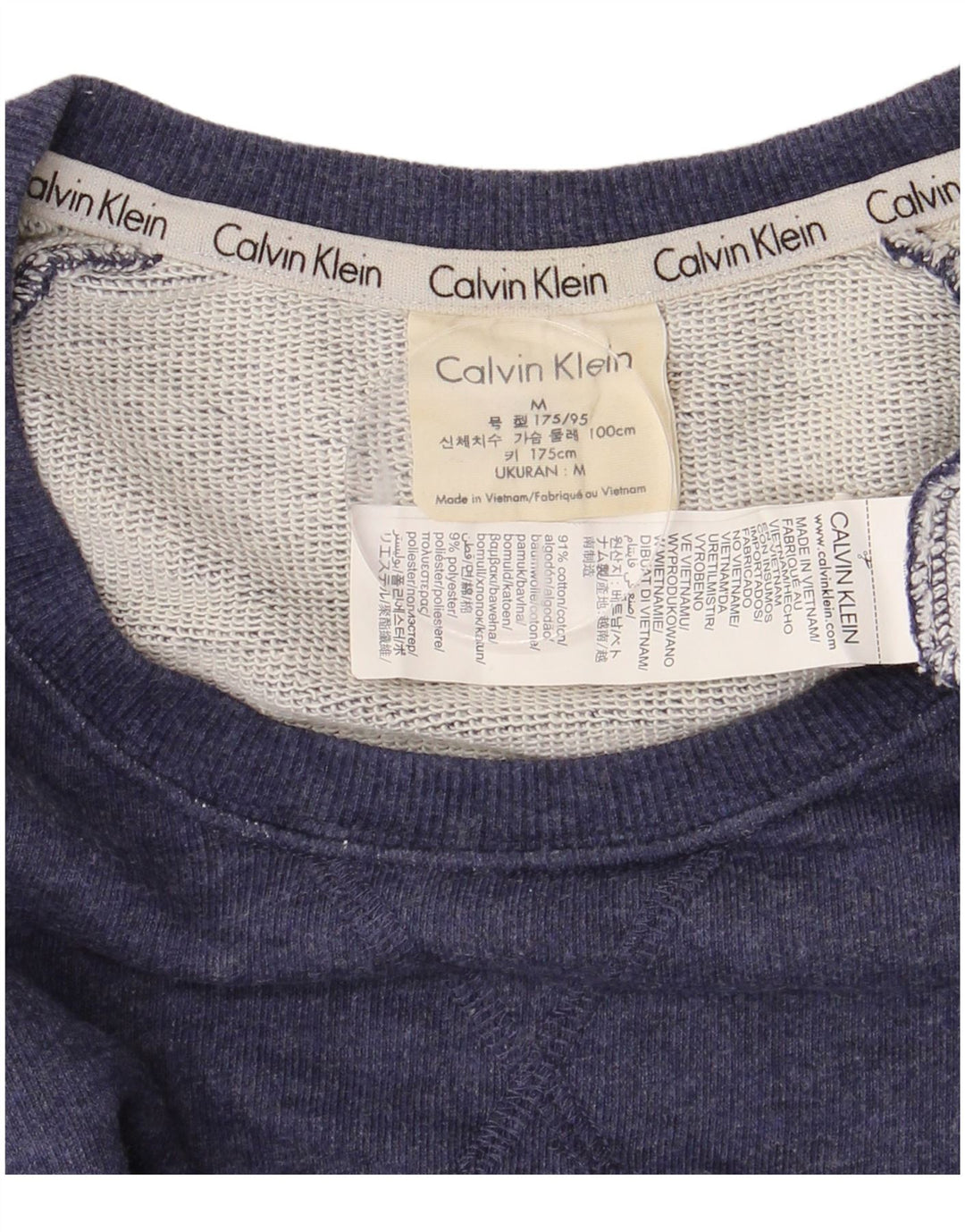 CALVIN KLEIN Felpa grafica da uomo maglione medio blu navy color block