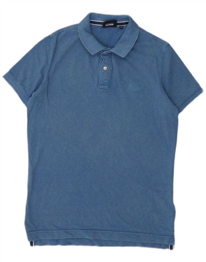 Polo da uomo Superdry Large in cotone blu