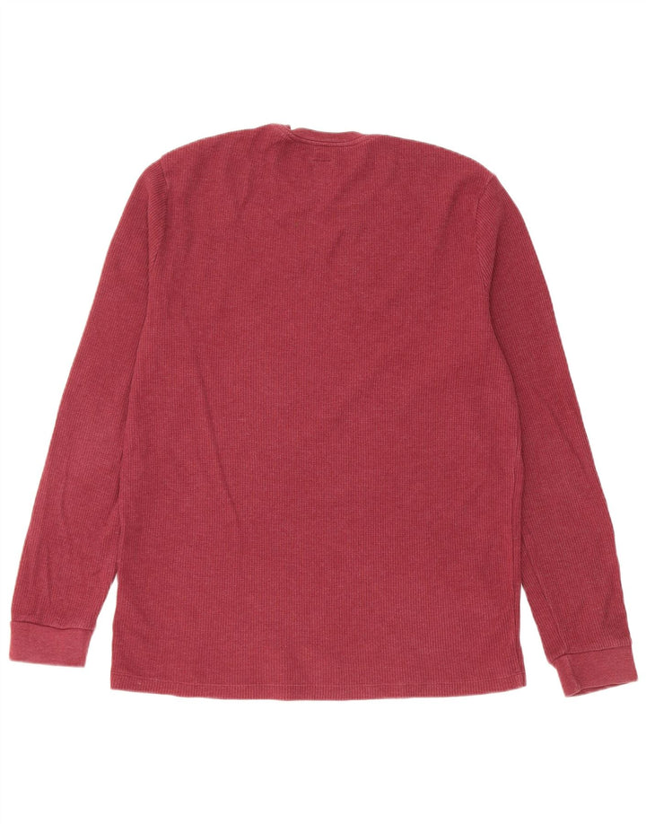 Jack Wills Top da uomo a maniche lunghe in cotone bordeaux medio