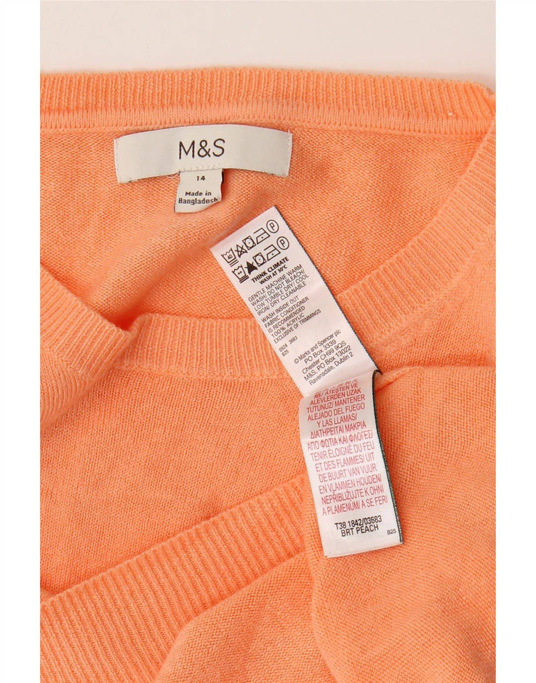 Maglione maglione girocollo da donna Marks & Spencer UK 14 Acrilico rosa medio