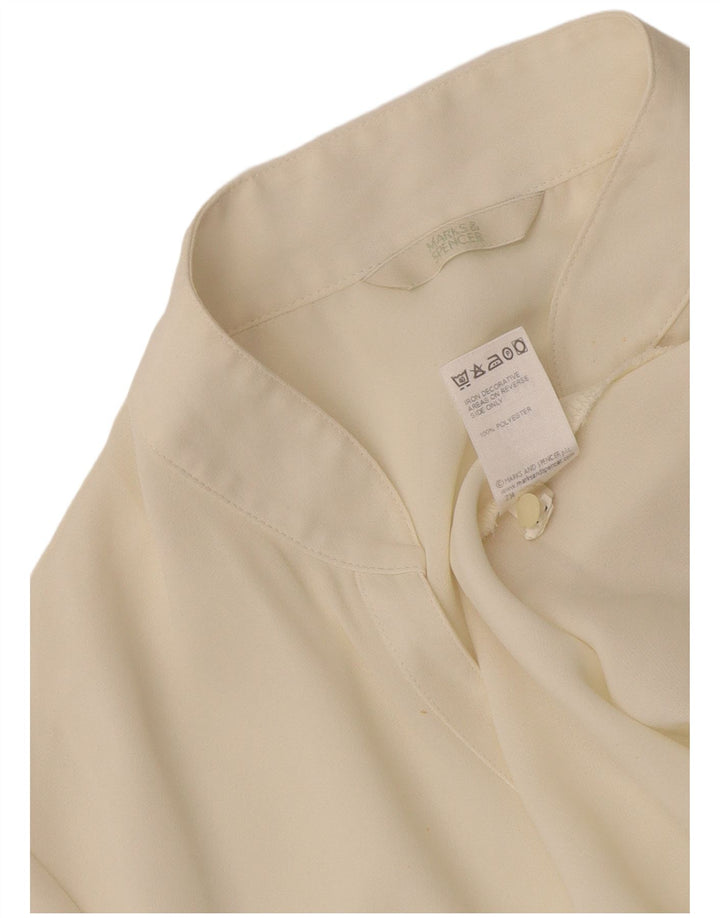 Camicetta da donna Marks & Spencer Top UK 16 Grande poliestere floreale bianco sporco