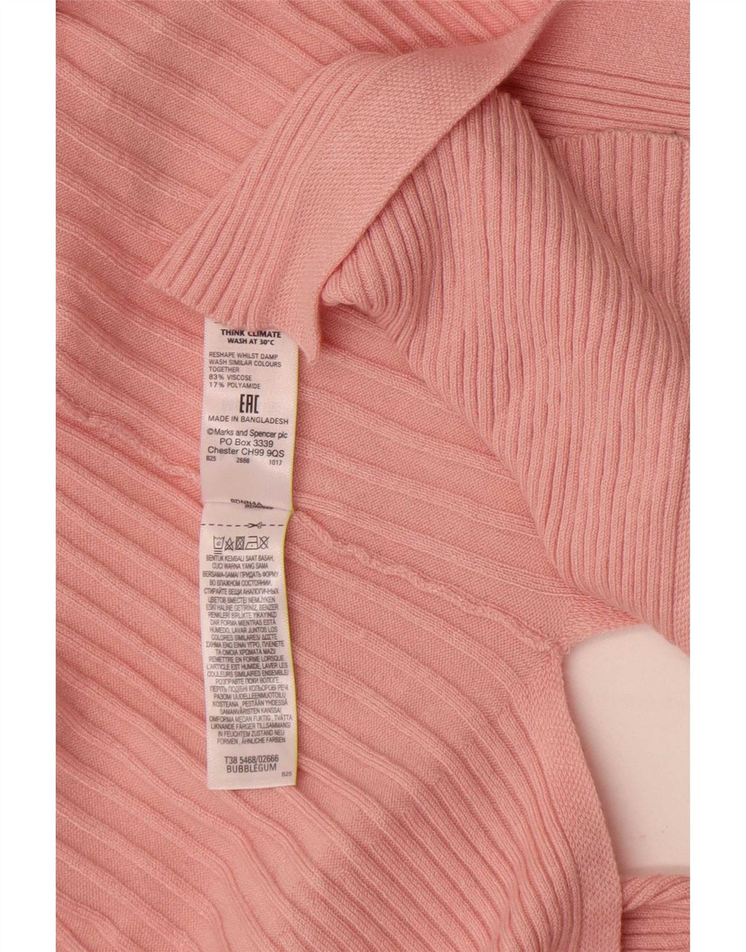 Maglione cardigan aperto lungo da donna Marks & Spencer UK 14 Rosa medio