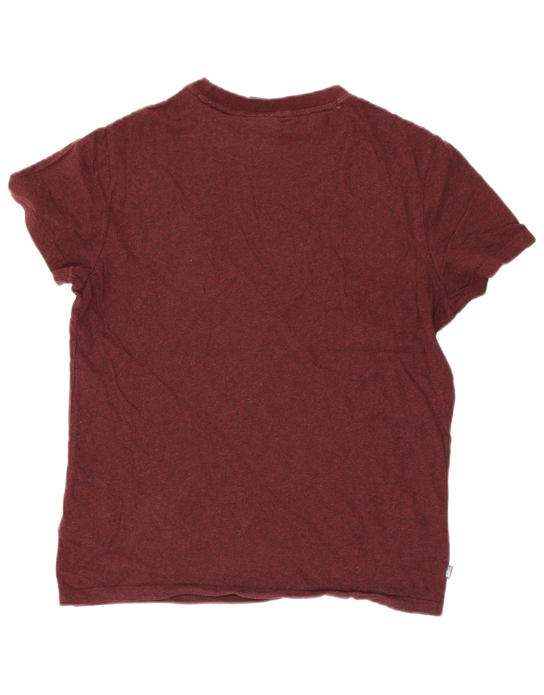 T-shirt da uomo Superdry Top in cotone screziato bordeaux medio