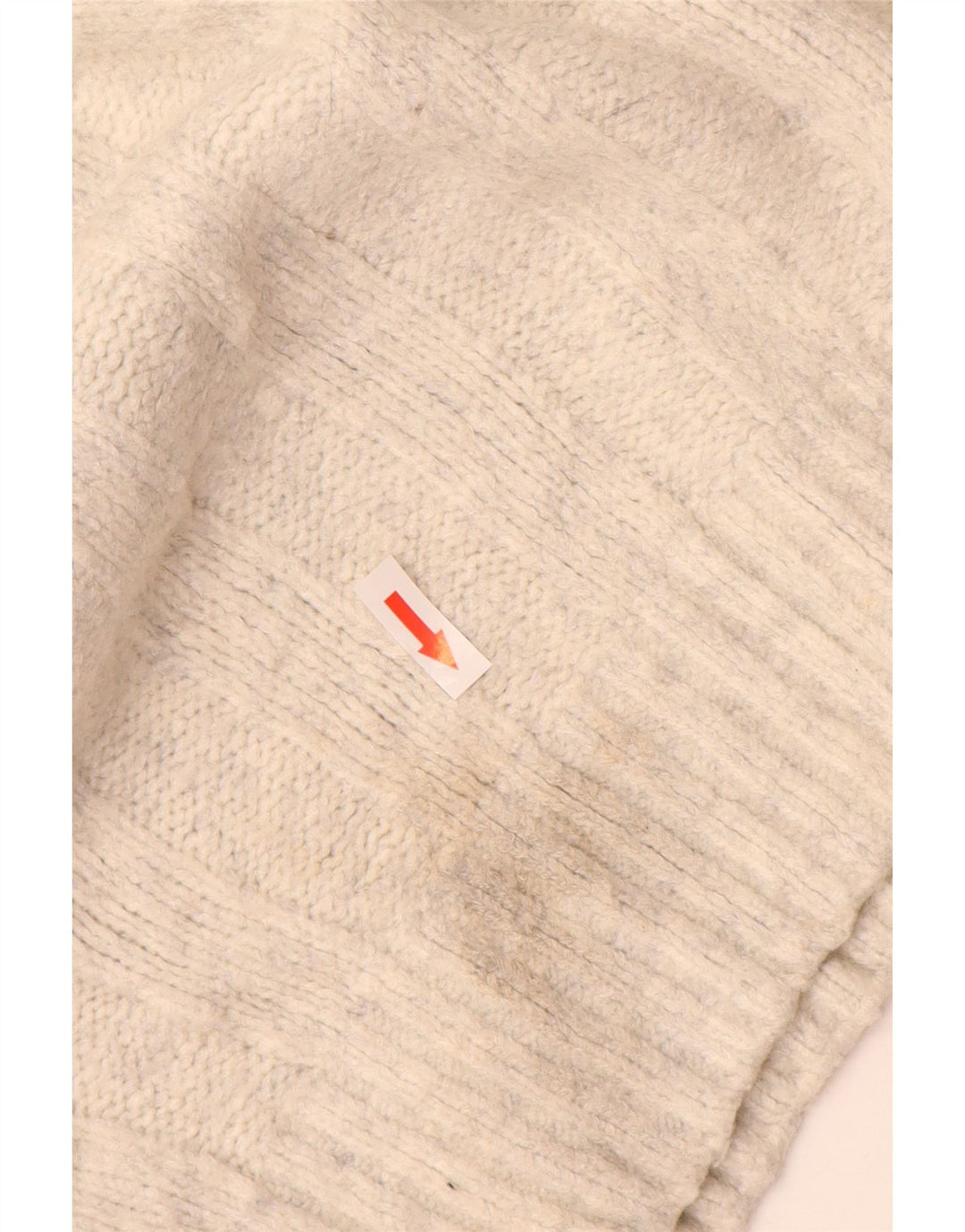Maglione da uomo Marks & Spencer con zip e collo in acrilico bianco sporco medio