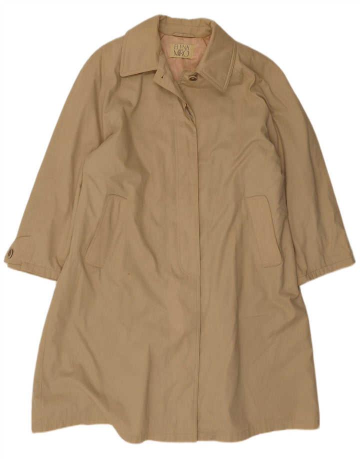 ELENA MIRO Cappotto oversize da donna UK 16 Large Beige Cotone