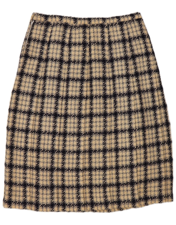 Gonna a trapezio da donna VINTAGE W30 a quadri beige medio