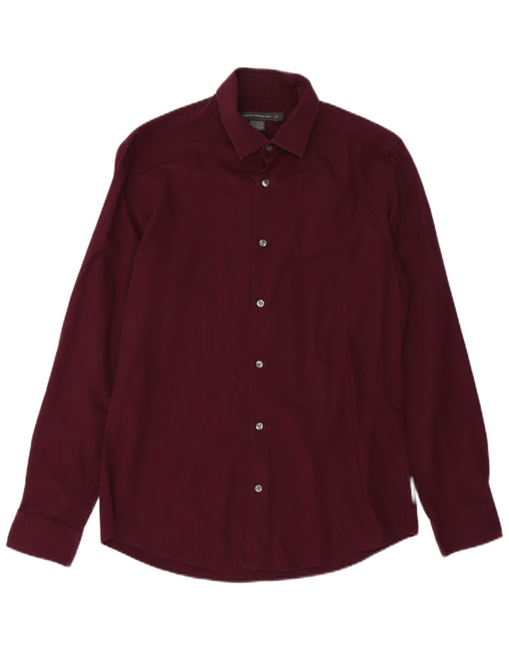 FRENCH CONNECTION Camicia da uomo in cotone bordeaux medio