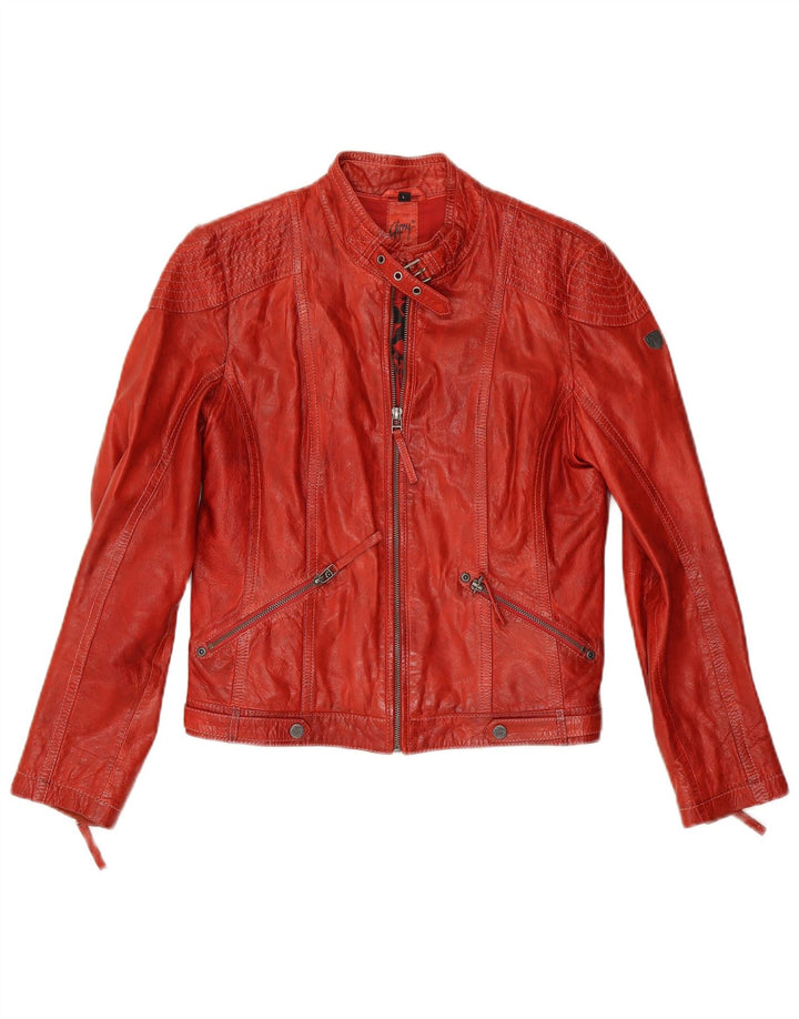 Giacca in pelle corta da donna Gipsy UK 14 grande rossa