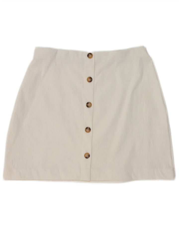 ZARA Womens High Waist Mini Skirt Large W30  White