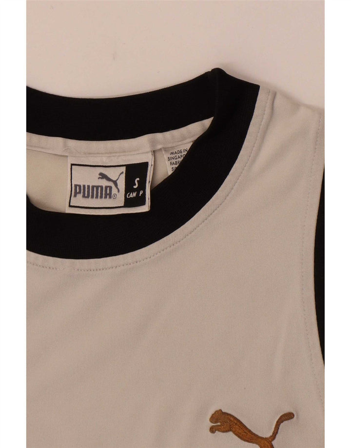 T-shirt da uomo Puma Top Small bianca color block
