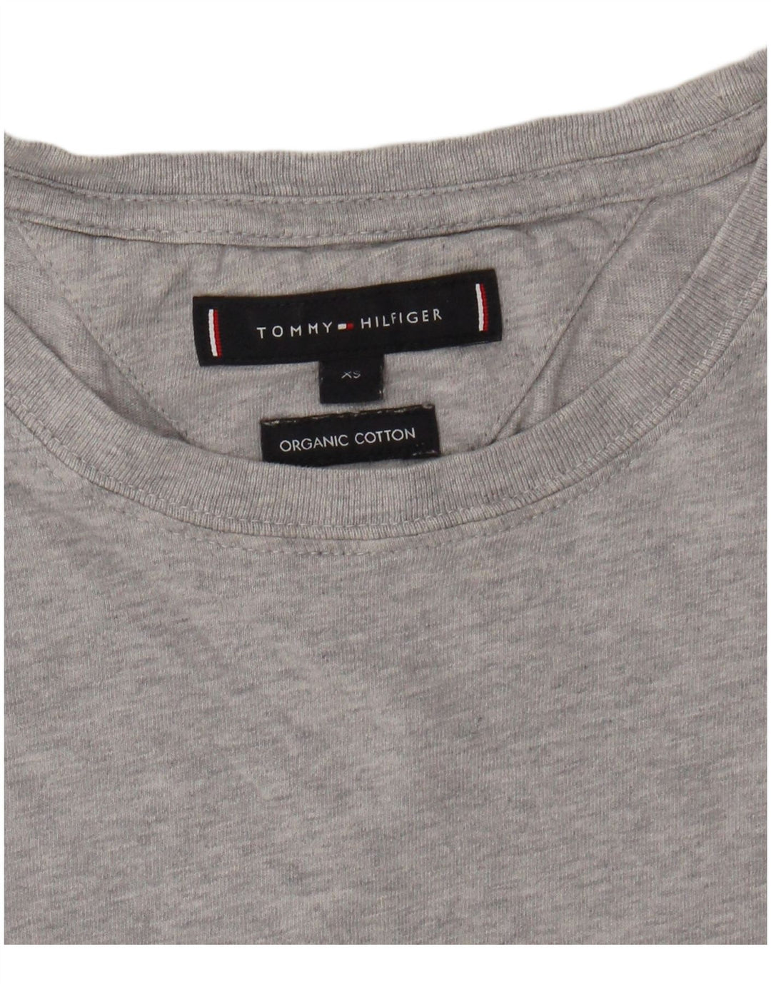 TOMMY HILFIGER T-shirt da uomo Top XS in cotone chiazzato grigio