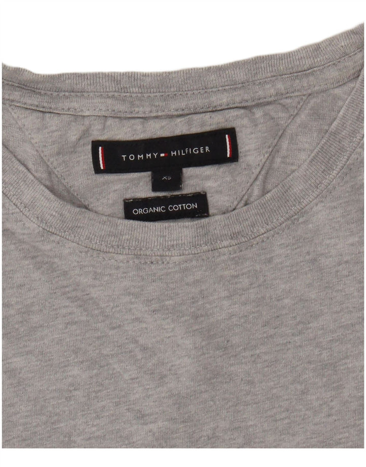 TOMMY HILFIGER T-shirt da uomo Top XS in cotone chiazzato grigio