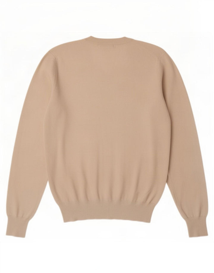 Maglione da uomo con scollo a V Fred Perry piccolo in cotone bianco sporco