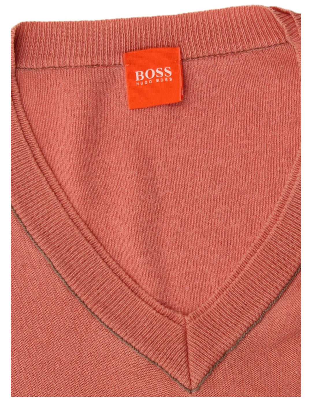 Maglione da uomo con scollo a V Hugo Boss rosa medio
