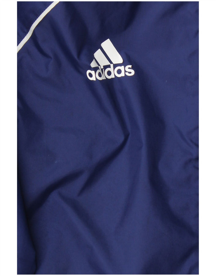 Giacca antipioggia con cappuccio Adidas da ragazzo 11-12 anni in nylon blu navy