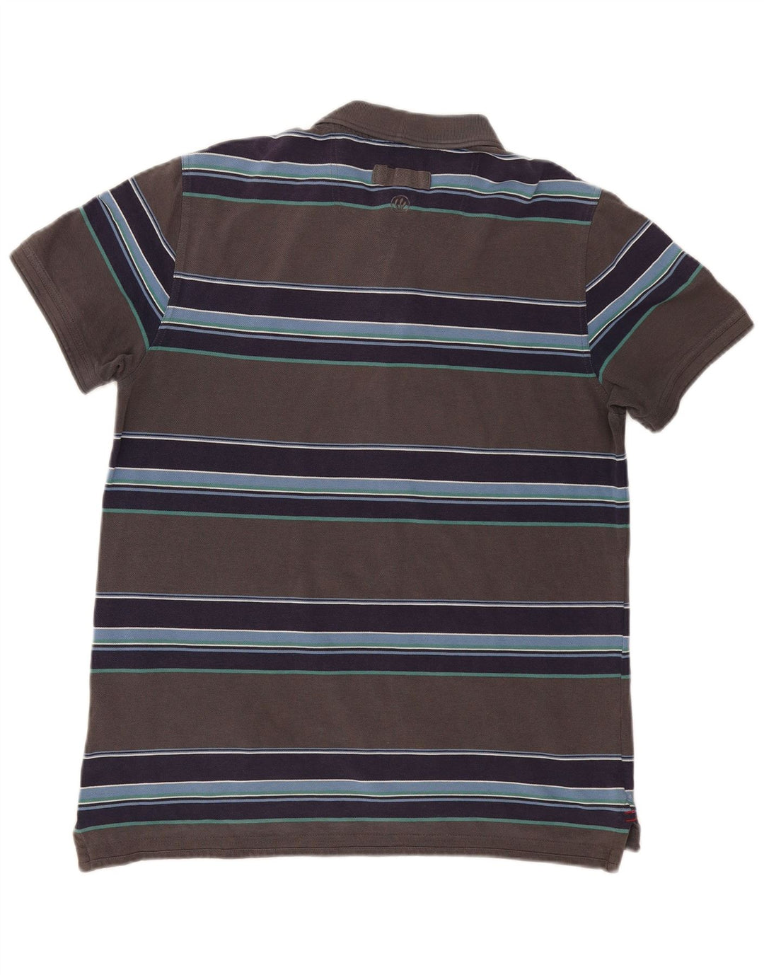 Polo da uomo Fat Face Large in cotone a righe grigie
