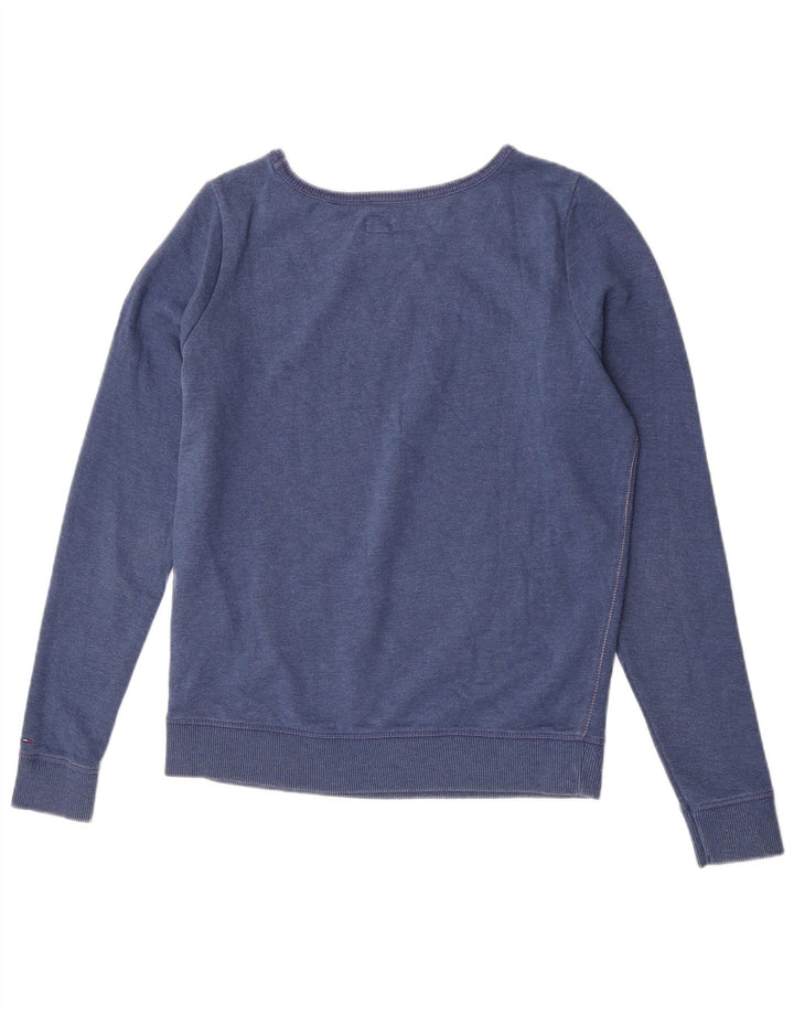Felpa grafica da donna Tommy Hilfiger Maglione UK 14 Cotone blu medio
