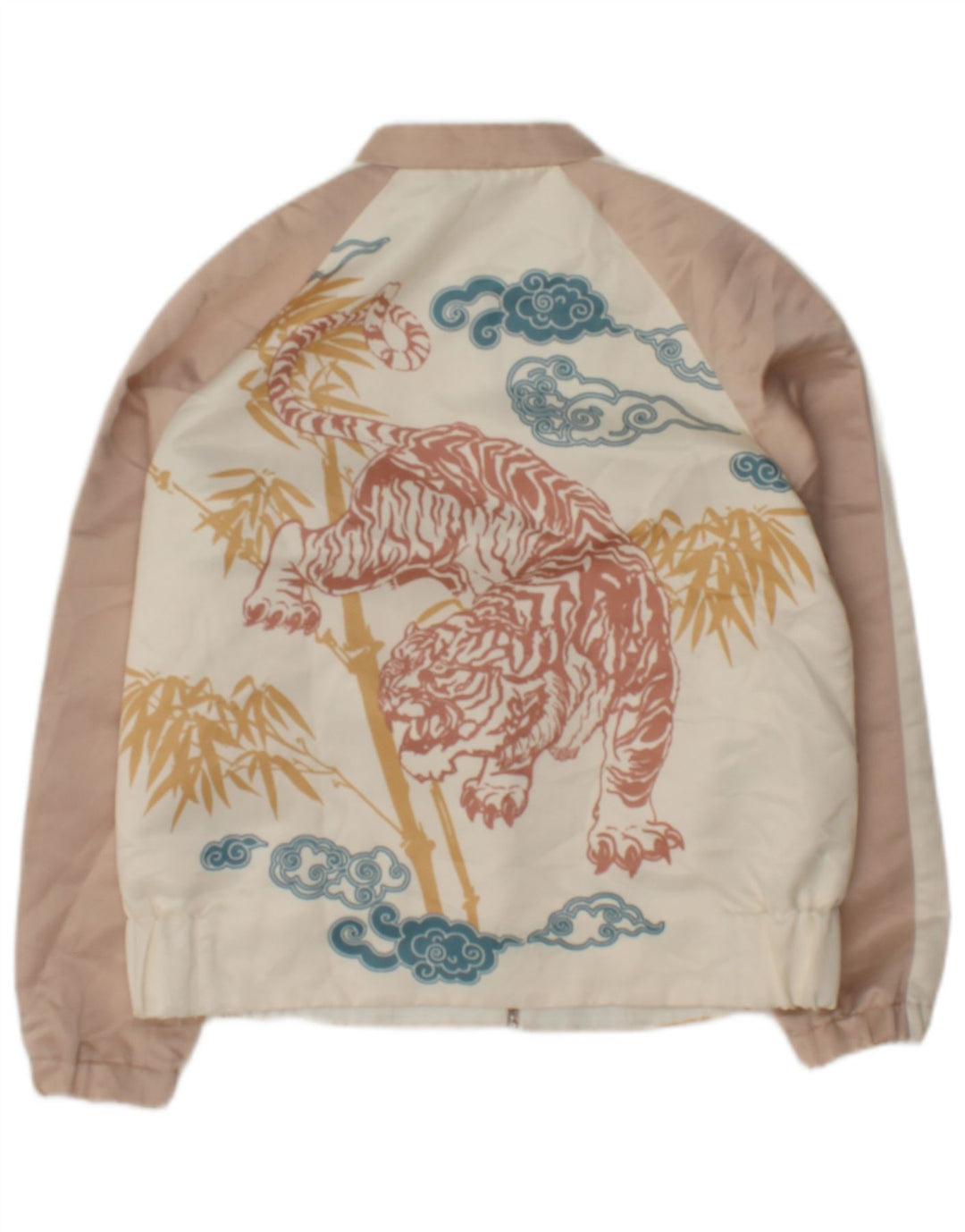 Giubbotto bomber da donna Zara UK 10 piccolo poliestere floreale bianco