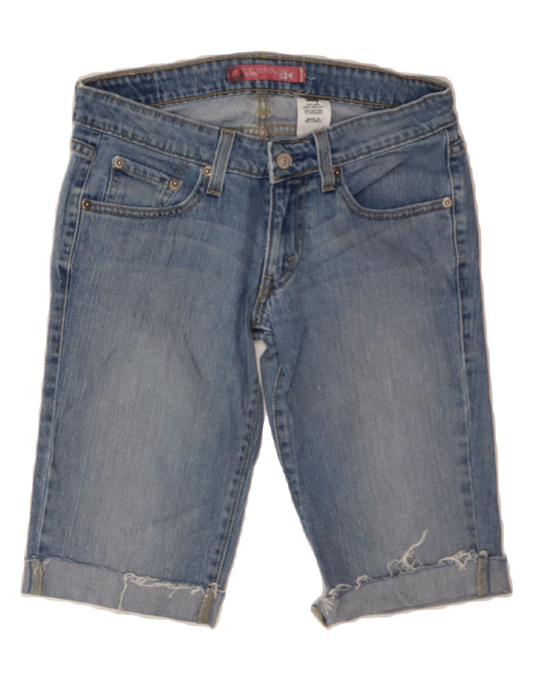LEVI'S Womens 524 Denim Shorts US 5 Medium W30 Blue Cotton Vintage Levi's and Second-Hand Levi's from Messina Hembry 