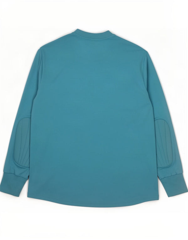 Adidas Uomo Climalite Top manica lunga grande blu Colourblock in poliestere
