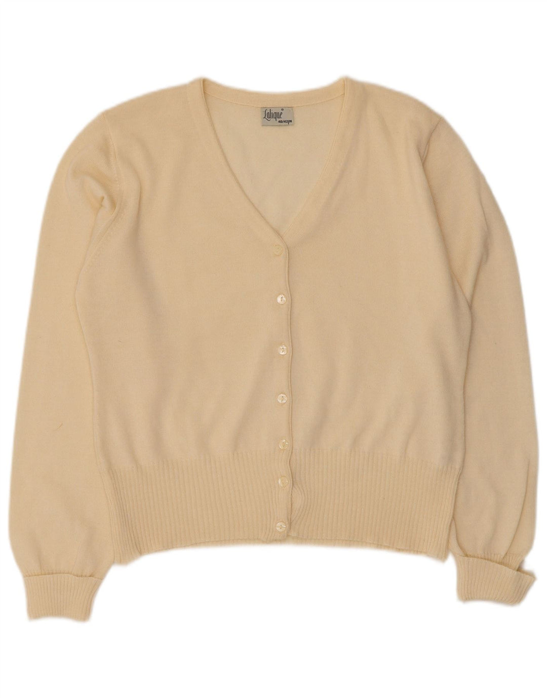 Maglione cardigan da donna vintage EU 40/42 Lana bianco sporco medio
