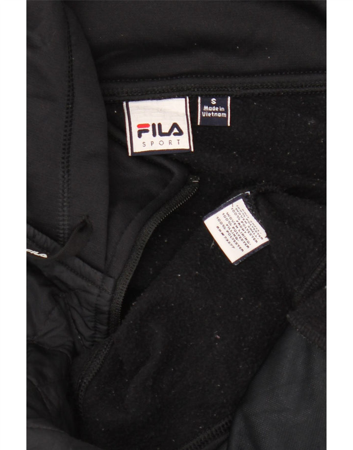 Maglione con cappuccio e zip da donna FILA UK 10 piccolo poliestere nero