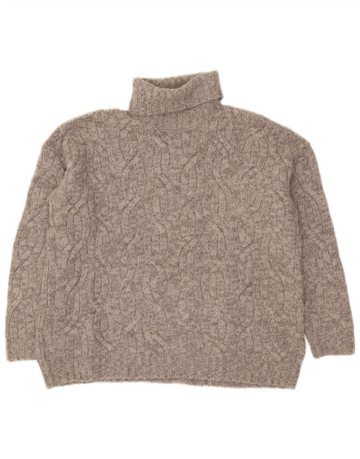 Maglione maglione oversize da donna Marks & Spencer con collo alto UK 14 Grigio medio