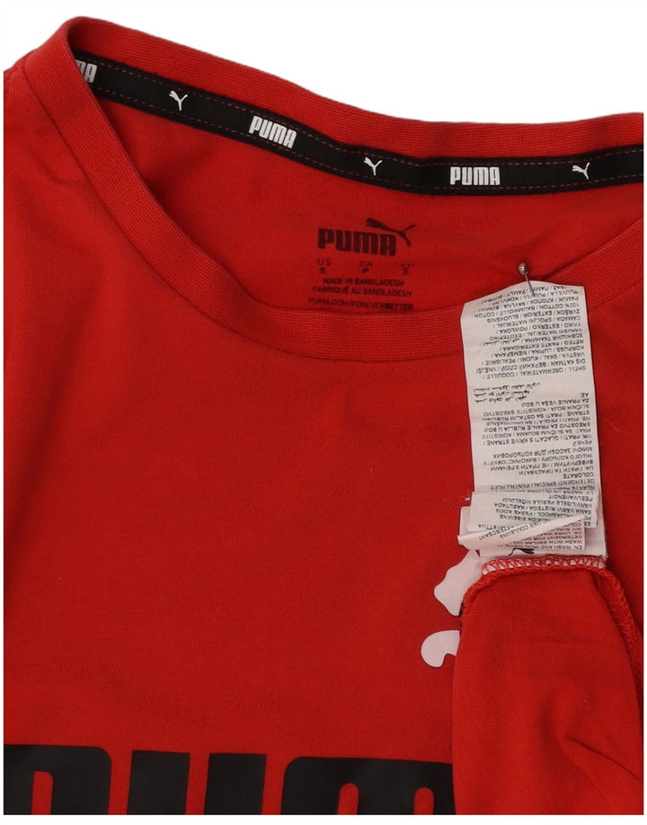 T-shirt grafica da uomo PUMA Top Small in cotone rosso