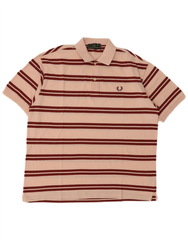Polo da uomo Fred Perry XL in cotone a righe rosa