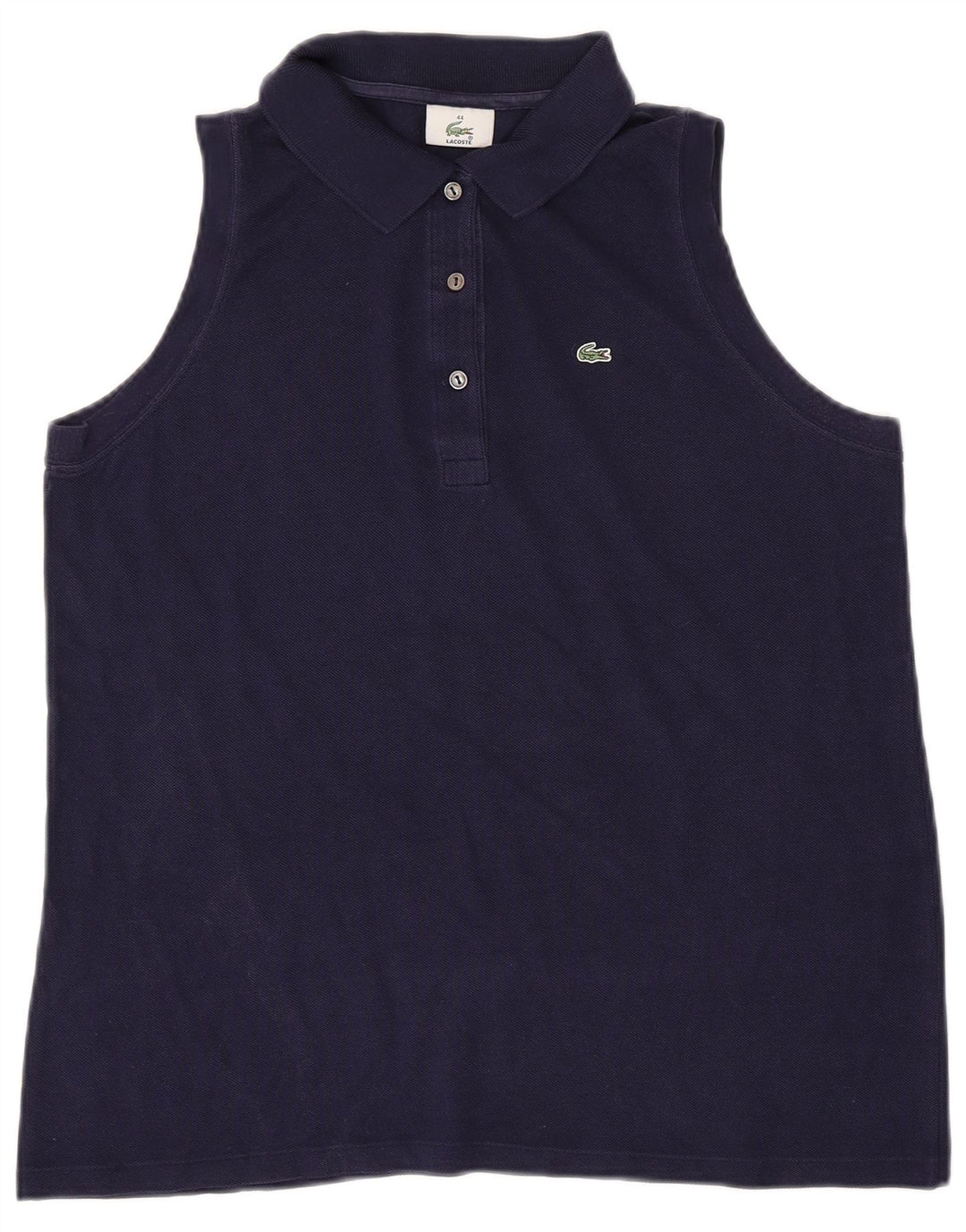 Polo senza maniche da donna LACOSTE taglia 44 grande cotone blu navy