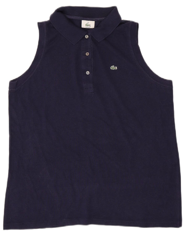 Polo senza maniche da donna LACOSTE taglia 44 grande cotone blu navy