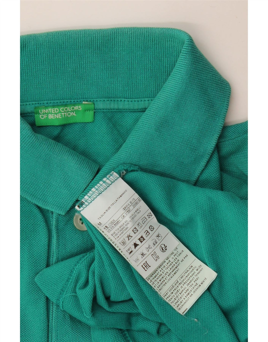 Polo Uomo BENETTON Verde Medio Cotone