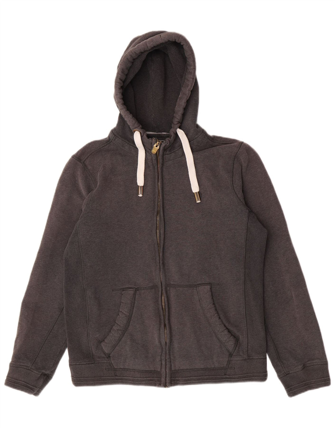 Maglione con cappuccio e zip da uomo Fat Face grande in cotone grigio