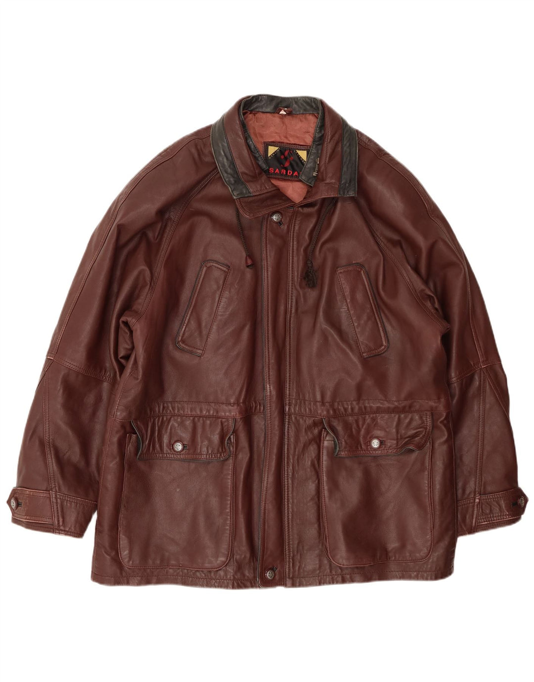 Giacca in pelle da uomo SARDAR UK 42 XL in pelle marrone