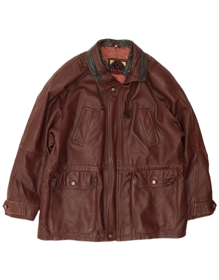 Giacca in pelle da uomo SARDAR UK 42 XL in pelle marrone
