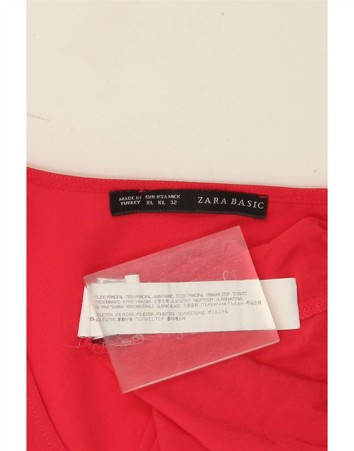 Zara Womens Sleeveless Blouse Top UK 18 XL Red Polyester