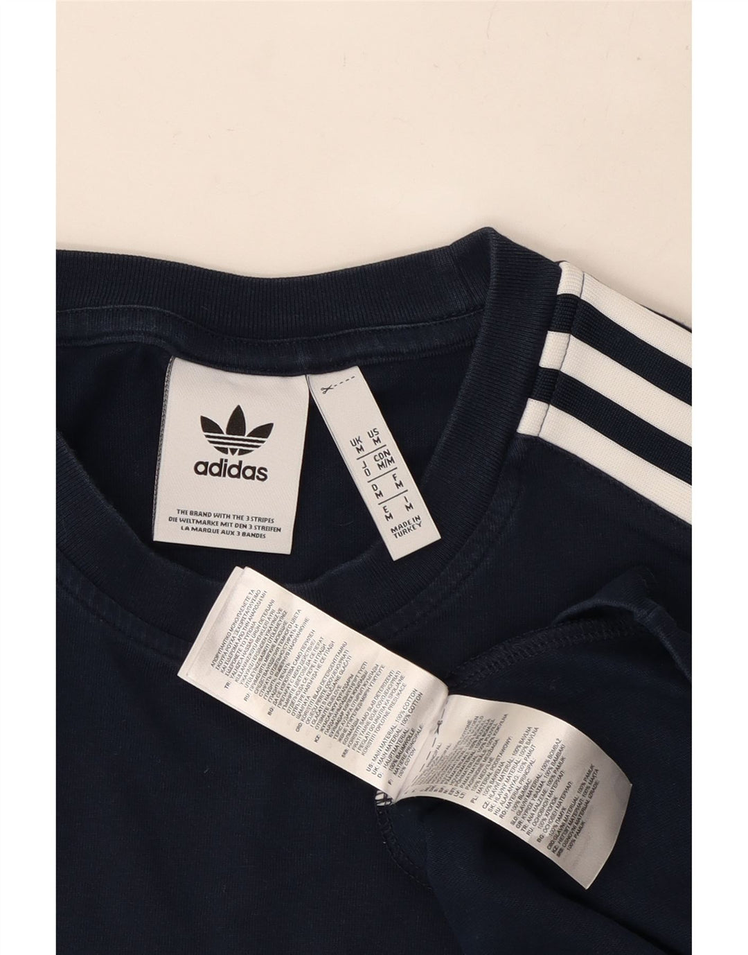 T-shirt ADIDAS da uomo Top medio blu navy in cotone