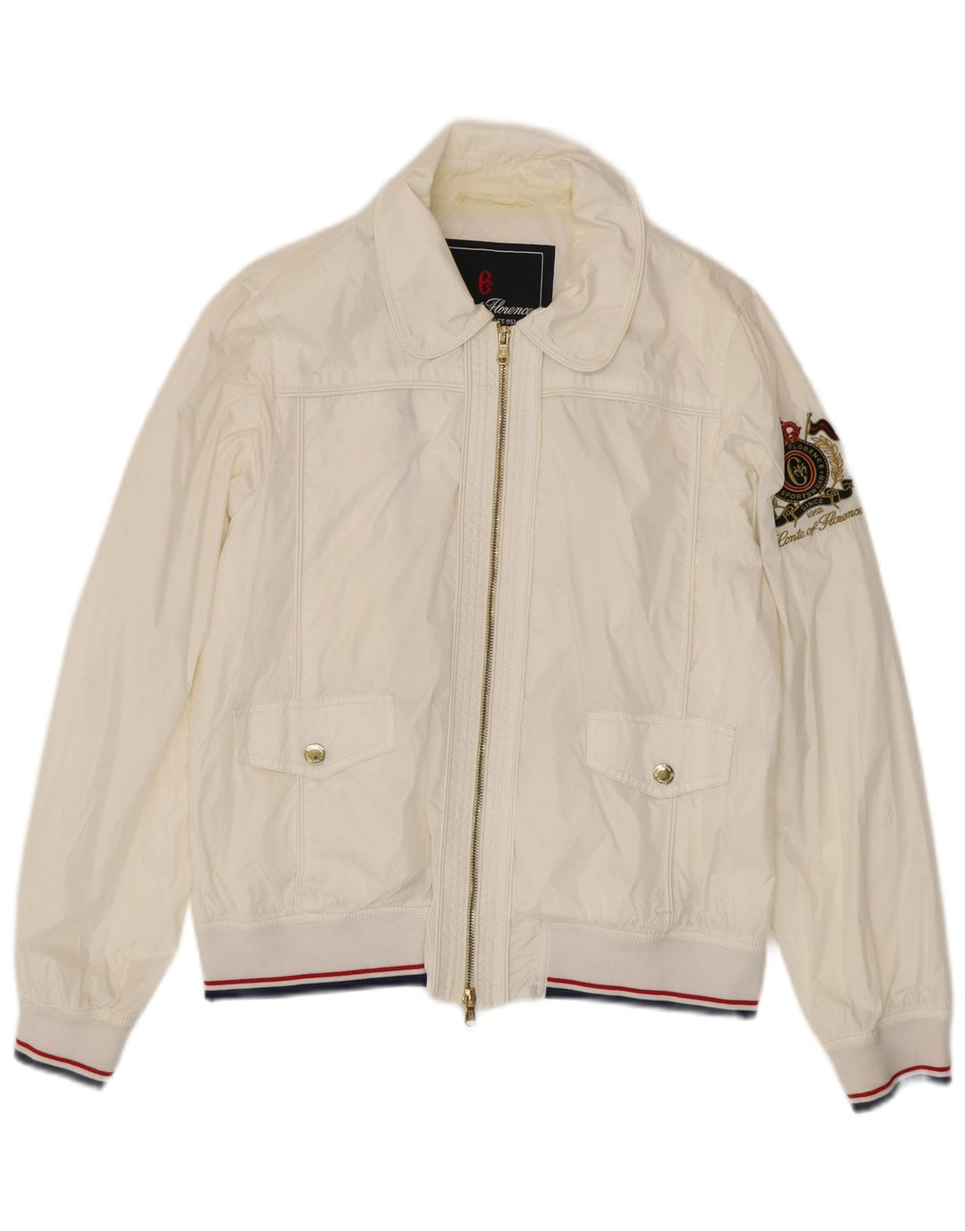 Bomber grafico da donna Conte of Florence IT 48 XL Bianco Poliammide