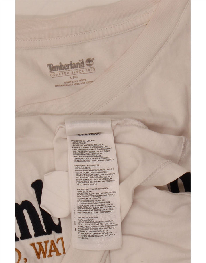 T-shirt grafica da uomo Timberland Top grande in cotone bianco