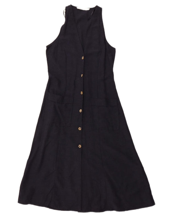 Abito lungo senza maniche ZARA da donna UK 10 piccolo in viscosa nera