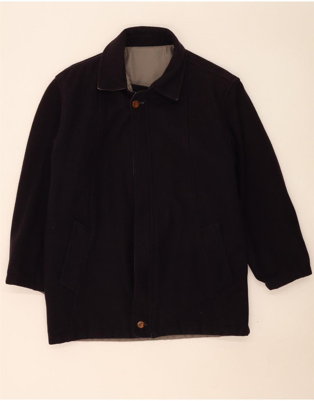 Cappotto vintage da uomo reversibile a vento UK 38 grigio medio