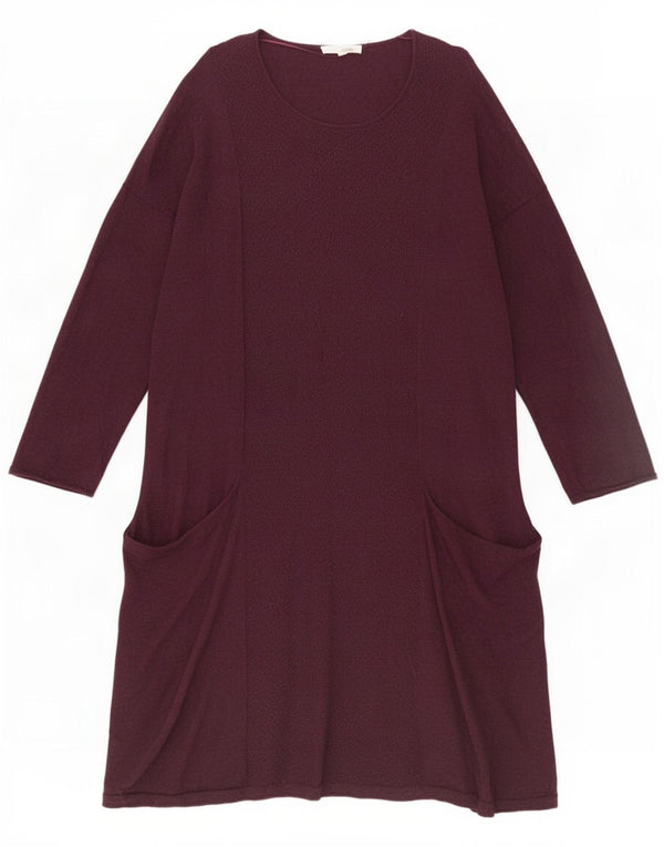 Abito maglione a maniche lunghe da donna Seasalt Cornwall UK 20 2XL cotone viola