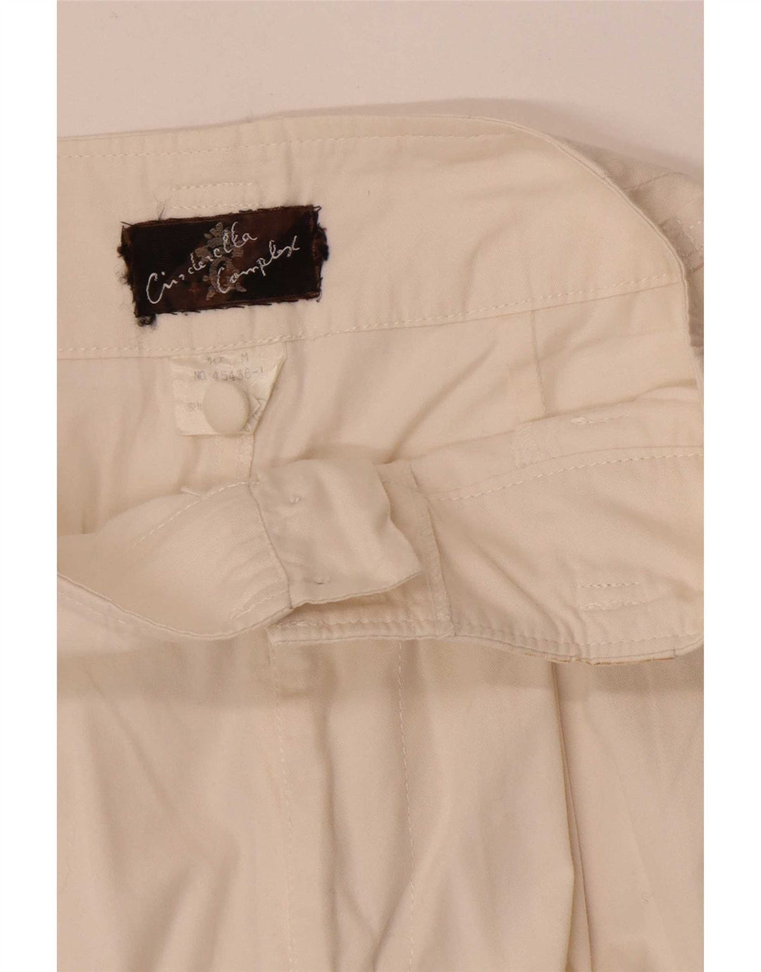 Pantaloncini chino vintage a vita alta da donna medi W28 bianco sporco