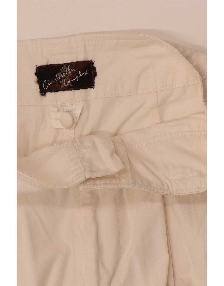 Pantaloncini chino vintage a vita alta da donna medi W28 bianco sporco