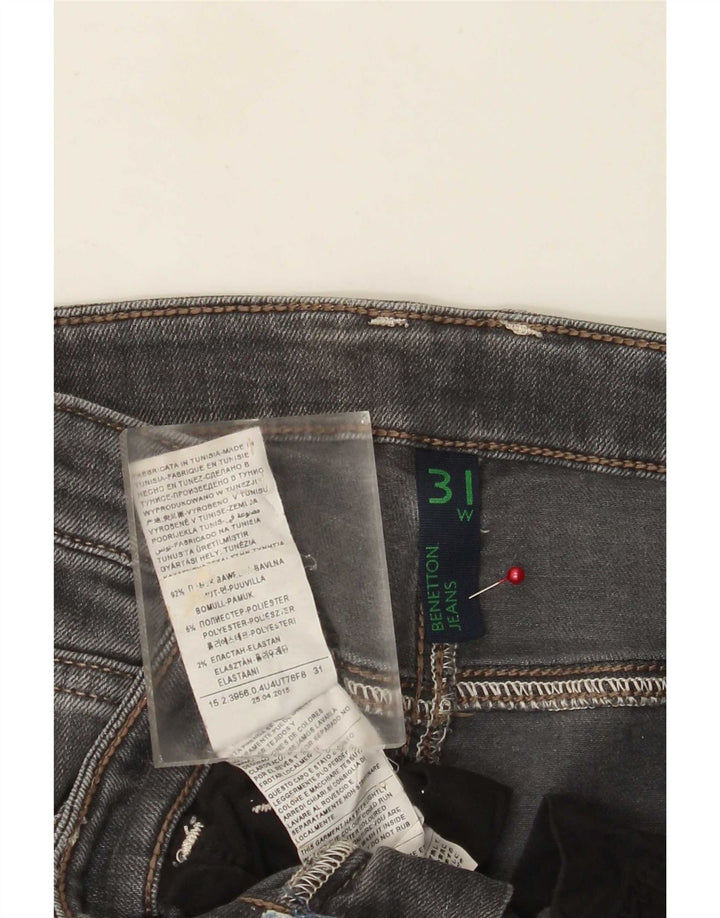 Jeans Slim Donna Benetton W31 L31 Cotone Grigio